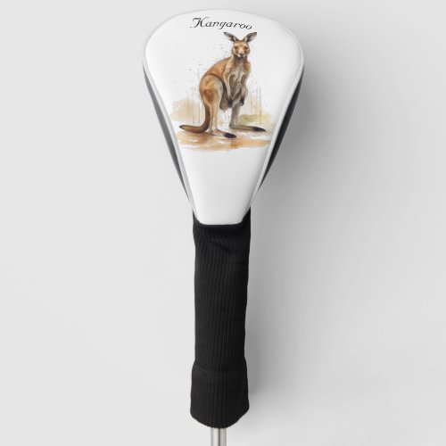 watercolor kangaroo customizable golf head cover