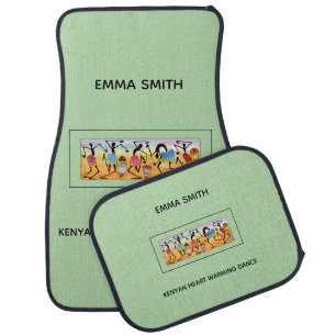Watercolor Kenyan Heart Warming Dance Car Floor Mat