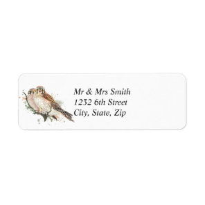 Watercolor Kestrel Sparrow Hawk Falcon Bird Custom Label