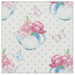 watercolor kettle peony fabric