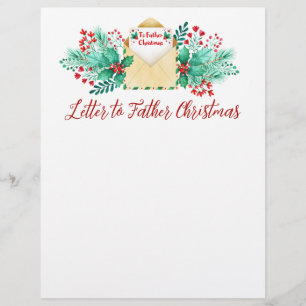 Watercolor Kids Letter to Santa/ Father Christmas Letterhead