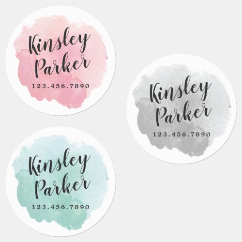 Watercolor Kids Name Waterproof  Labels