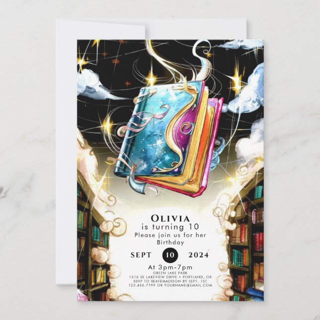 Watercolor Kids Pastel Storybook Birthday Invitation (Front)