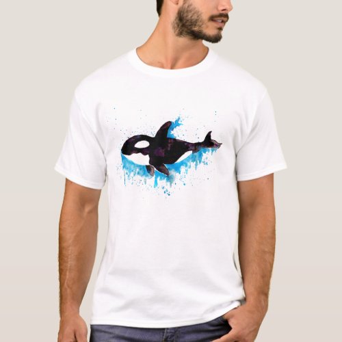 Watercolor Killer Whale T_Shirt