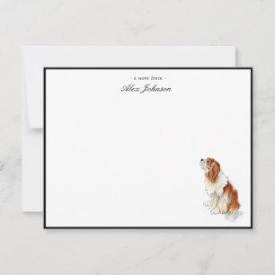 Watercolor King Charles Spaniel Flat Thank You Card