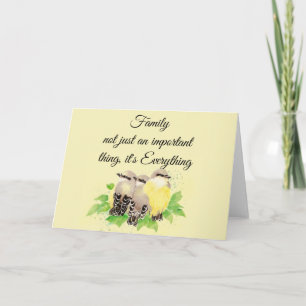 Watercolor Kingbird Inspirational Family Quote Card