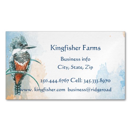 Watercolor Kingfisher Business Logo  Business Card