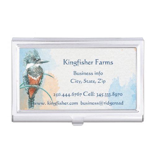 Watercolor Kingfisher Business Logo  Business Card Business Card Case