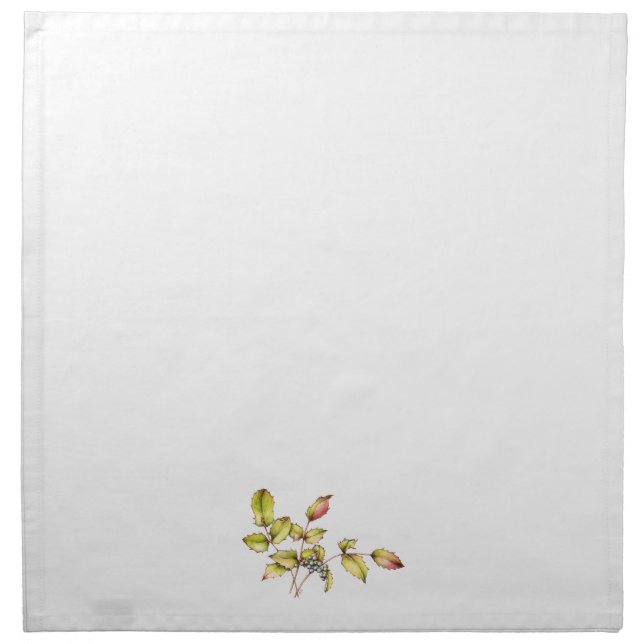 Watercolor kitchen barberry cloth dinner napkin (Front)