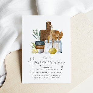 Watercolor Kitchen Goods Housewarming Party Invitation