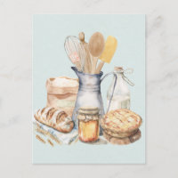 Watercolor Kitchen Utensil Baking Supplies Bread