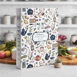 Watercolor Kitchen Utensils | Bridal Shower Recipe 3 Ring Binder<br><div class="desc">Collect recipes for the bride to be and organize them in this pretty watercolor binder! Hand painted country kitchen pattern with matching utensils and bowls on the spine. Customize the front with the Bride-to-Be's name and shower date, and add customization to the spine using the fields provided. This is a...</div>