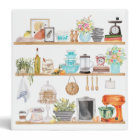 Watercolor Kitchen Utensils | Bridal Shower Recipe