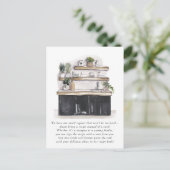 Watercolor Kitchen Utensils Bridal Shower Recipe Postcard (Standing Front)