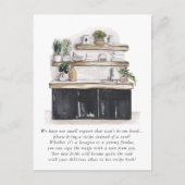 Watercolor Kitchen Utensils Bridal Shower Recipe Postcard (Front)