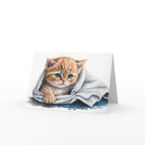 Watercolor Kitten for Get Well Soon Card