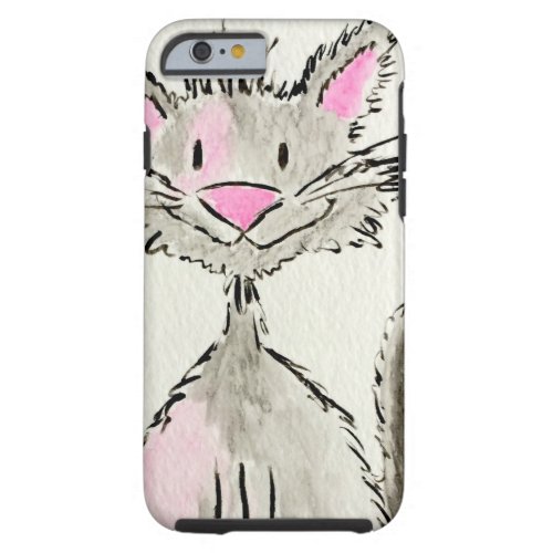 Watercolor Kitty Cat Tough iPhone 6 Case