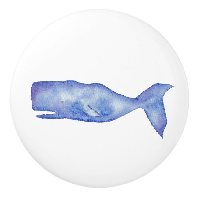 Watercolor knob whale by Charlotte Canzano (Front)