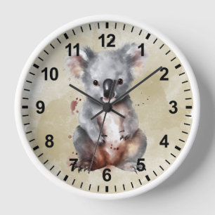 Watercolor Koala Bear Clock