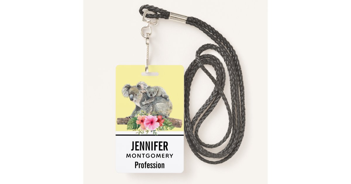 Watercolor Koala Bears Cute Mom & Baby Badge | Zazzle