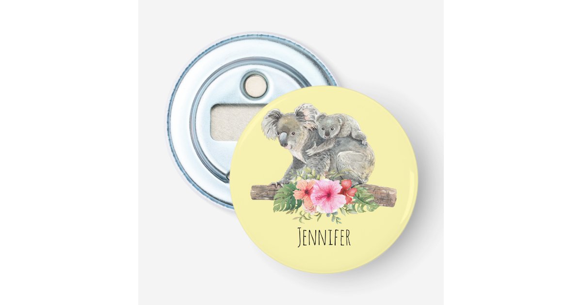 Watercolor Koala Bears Cute Mom & Baby Bottle Opener | Zazzle