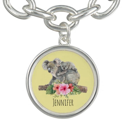 Watercolor Koala Bears Cute Mom  Baby Bracelet