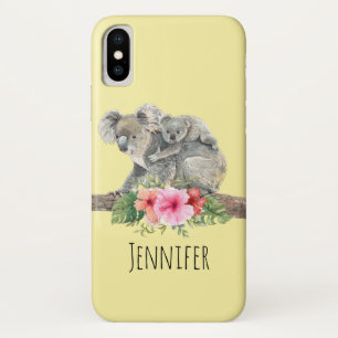 Watercolor Koala Bears Cute Mom & Baby iPhone X Case