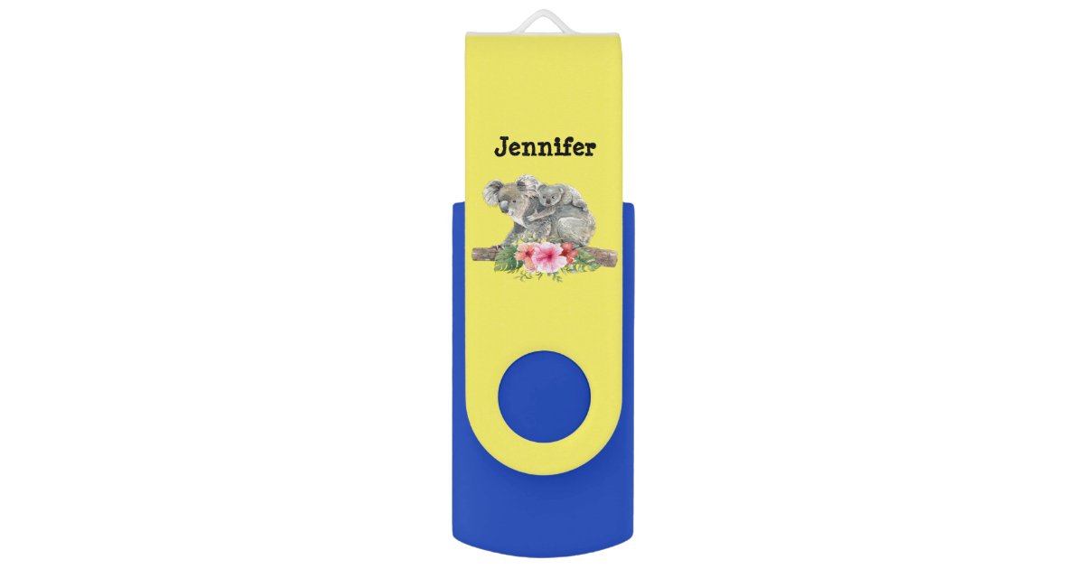 Watercolor Koala Bears Cute Mom & Baby Flash Drive | Zazzle