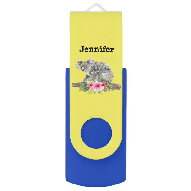 Watercolor Koala Bears Cute Mom & Baby Flash Drive | Zazzle