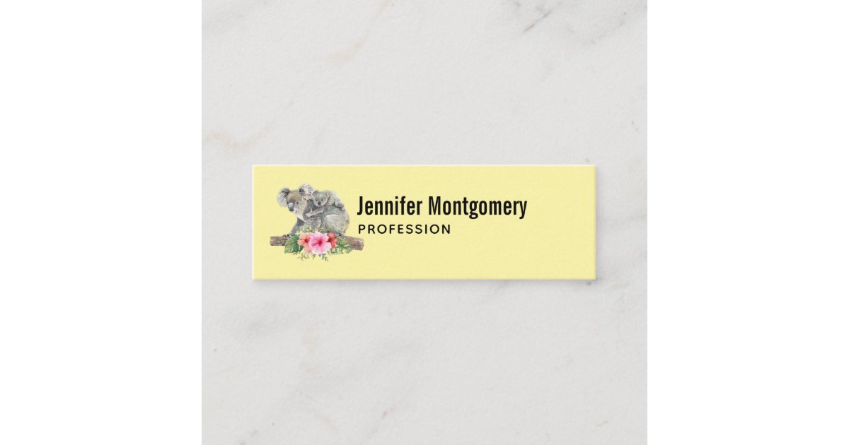 Watercolor Koala Bears Cute Mom & Baby Mini Business Card | Zazzle