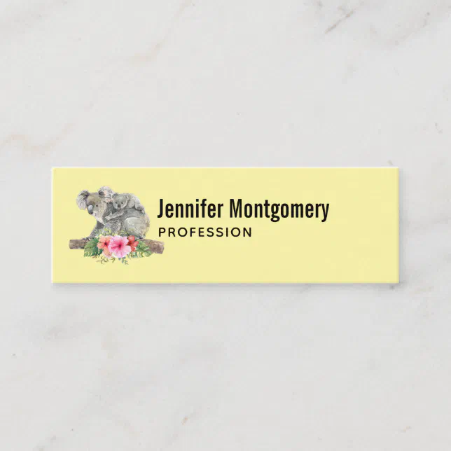 Watercolor Koala Bears Cute Mom & Baby Mini Business Card | Zazzle