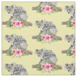 Watercolor Koala Bears Cute Mom &amp; Baby Pattern Fabric