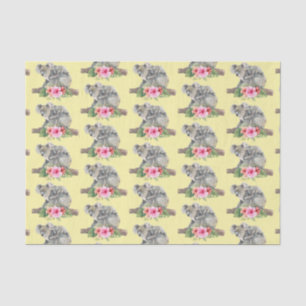 Watercolor Koala Bears Cute Mom & Baby Pattern Tissue Paper
