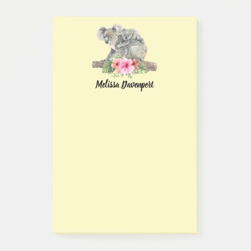 Watercolor Koala Bears Cute Mom  Baby Post_it Notes