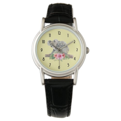 Watercolor Koala Bears Cute Mom  Baby Watch