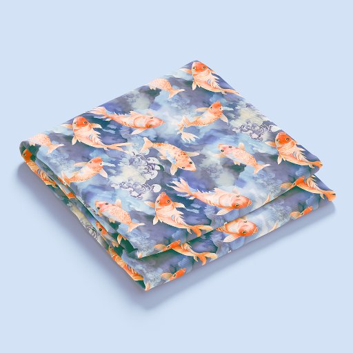 Watercolor Koi Fish Fabric