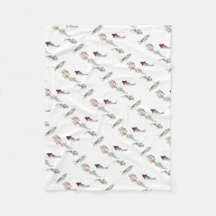 Watercolor Koi Fish Fleece Blanket
