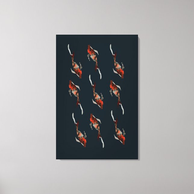 Watercolor koi fish illustration canvas print (Front)