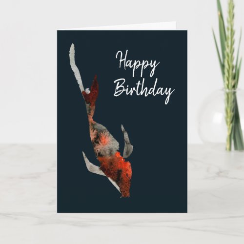 Watercolor koi fish illustration card