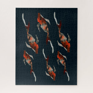 Watercolor koi fish illustration jigsaw puzzle