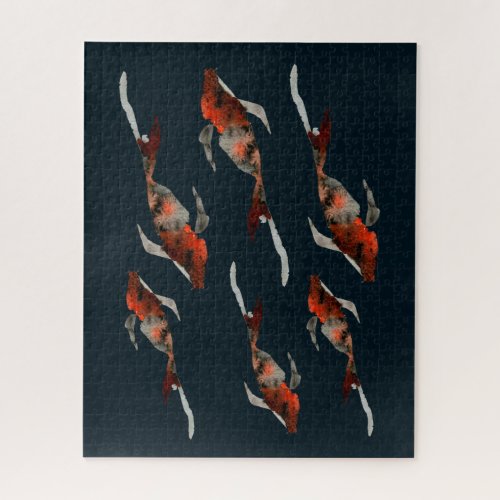 Watercolor koi fish illustration jigsaw puzzle