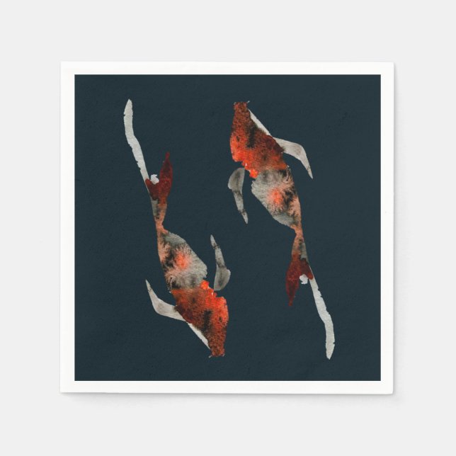 Watercolor koi fish illustration napkins (Front)