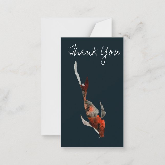 Watercolor koi fish illustration note card (Front)