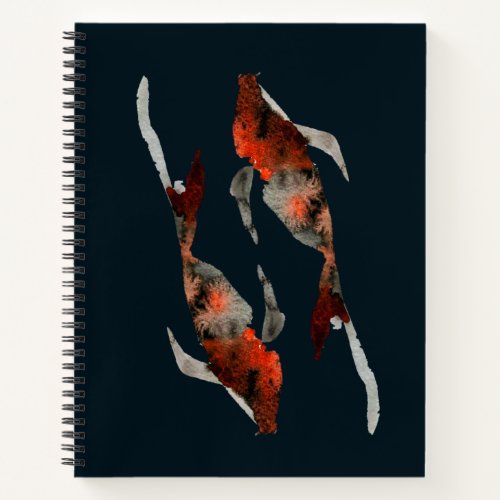 Watercolor koi fish illustration notebook