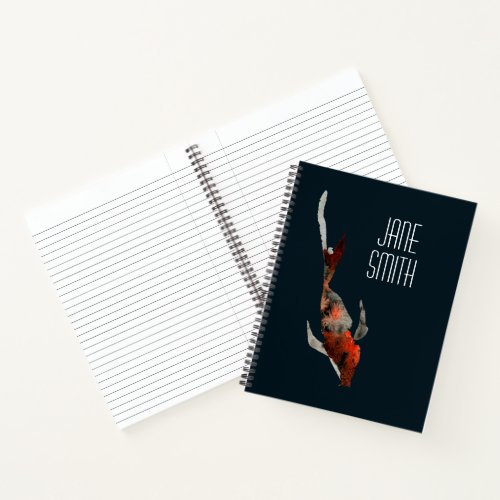 Watercolor koi fish illustration notebook