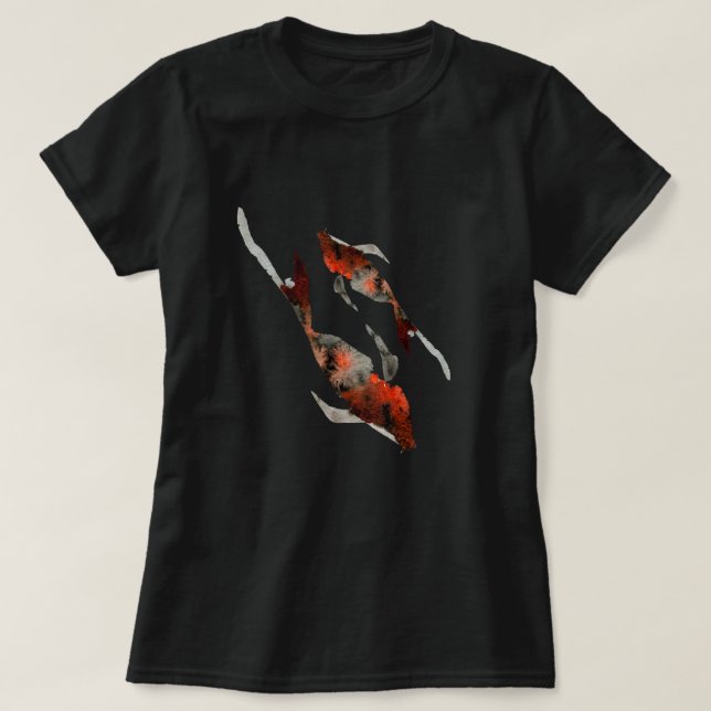 Watercolor koi fish illustration T-Shirt (Design Front)