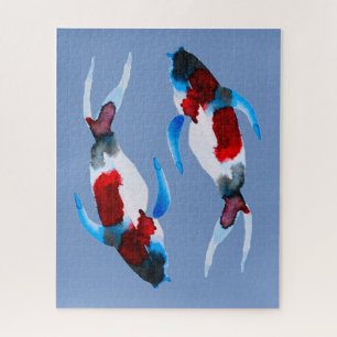 Watercolor koi fish jigsaw puzzle