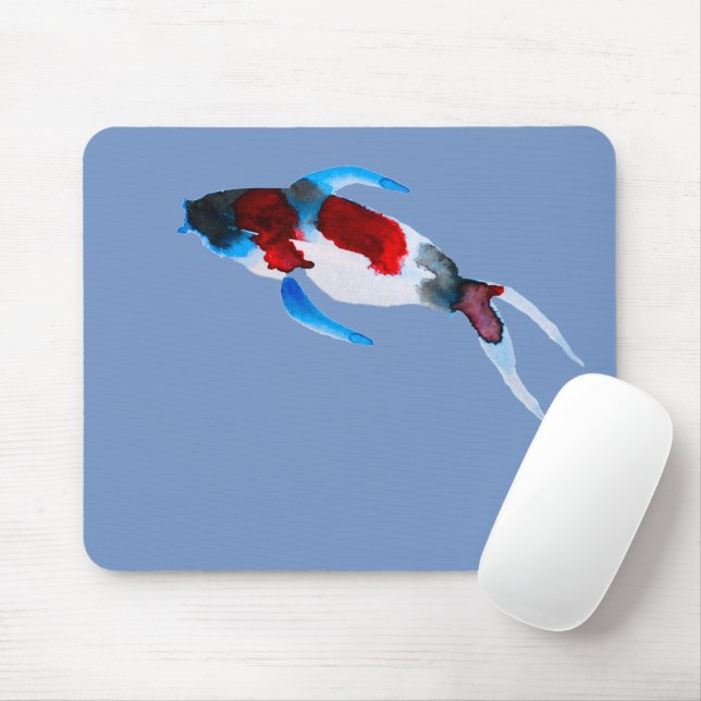 Watercolor koi fish  mouse pad (With Mouse)