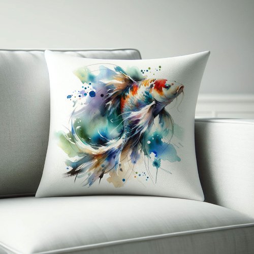 Watercolor Koi Fish Pillows