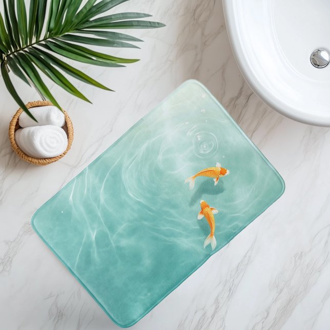 Watercolor Koi Fish Serenity Bath Mat (Creator Uploaded)